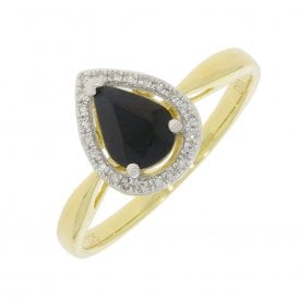 Pear Sapphire & Diamond Cluster Ring