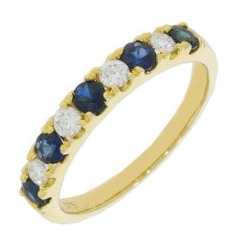 9 Stone Sapphire & Diamond Eternity Ring