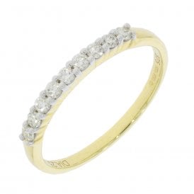 9CT Yellow Gold 9 Stone Eternity Ring
