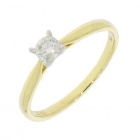 9CT Yellow Gold Solitaire Diamond Ring