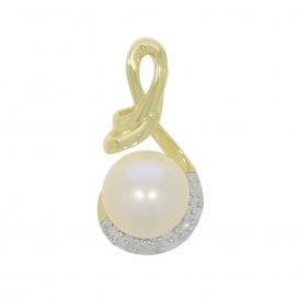 Freshwater Pearl & Diamonds Pendant