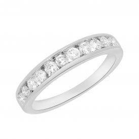 9CT White Gold 0.50 CT 11 Stone Diamond Eternity Ring