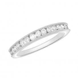 9CT White Gold Channel Set Half Eternity Ring