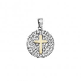 Cubic Zirconia Cross Pendant SP087B