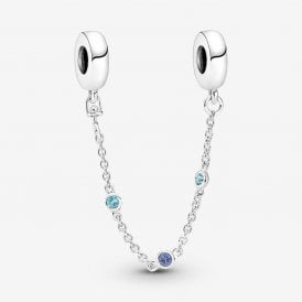 Pandora Triple Blue Stone Safety Chain 791688C01-05