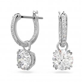 Swarovski Stilla Rhodium Plated Drop Earrings 5636717