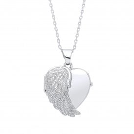 J Jaz Angel Wing Heart Locket JZLK013