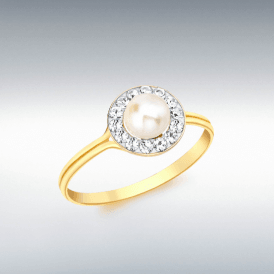 Yellow Gold and Freshwater Pearl Ring