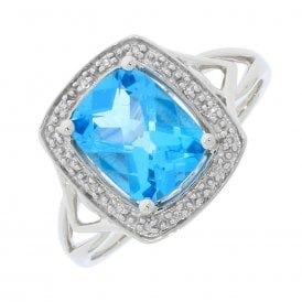 MCN Fine Jewellery Blue Topaz Diamond Ring 86057