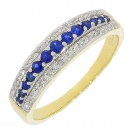 MCN Fine Jewellery Sapphire and Diamond  Row Band Ring 86639