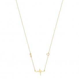 MCN Jewellery Gold Plated Heartbeat Necklace G3393GP