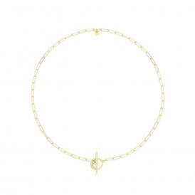 MCN Jewellery Gold Plated Paperclip Necklace G3401GP