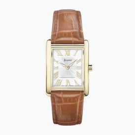 Accurist Rectangle Ladies Tan Leather Watch 71004