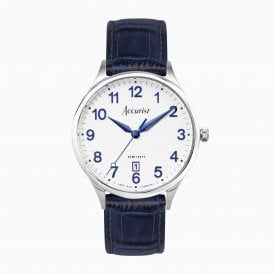 Accurist Classic Mens Silver and Blue Watch 73000