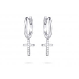 MCN Jewellers Hoops with Dangling Cross KC1028