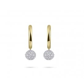 MCN Jewellers Gold Plated Hoops with Crystal Ball Drops KC1034Y