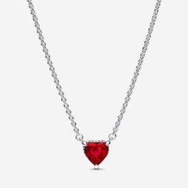 Pandora Sparkling Red Heart Necklace 392542C01