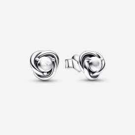 Pandora April Birthstone Eternity Circle Earrings 292335C01
