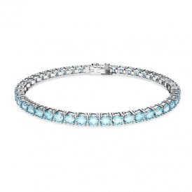 Swarovski Matrix Rhodium Plated Blue Tennis Bracelet 5648928