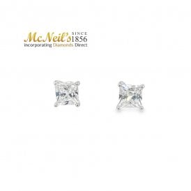 MCN 6mm Square Cubic Zirconia Stud Earrings 2506363