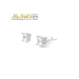 5MM SQUARE CZ CLAW SET ST