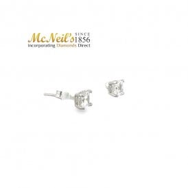 MCN 4mm Sq Cubic Zirconia Earrings RSC4/20"