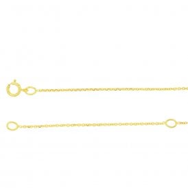 9ct Yellow Gold 16-18" Fine Rolo Chain 70186