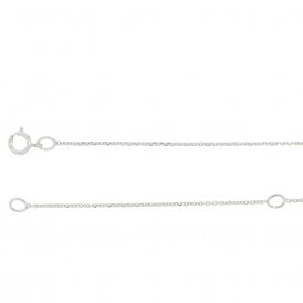 9ct White Gold 16-18" Fine Rolo Chain