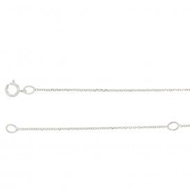 9ct White Gold 20-22" Fine Rolo Chain
