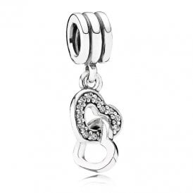 Pandora Interlocking Heart Pendant Charm 791242CZ