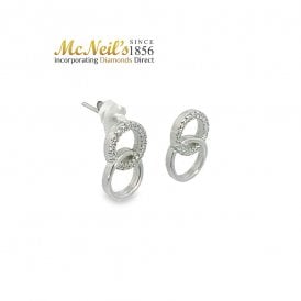 Silver Cubic Zirconia Earrings SER0514