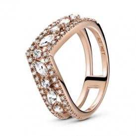Pandora Sparkling Marquise Double Wishbone Ring 189095C01