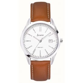 Accurist Everyday Men's Silver and Brown Watch 74011