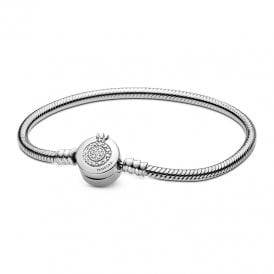 Pandora Moments Sparkling Crown O Snake Chain Bracelet 59946C01