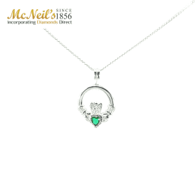 Sterling Silver Claddagh Pendant and 16" Chain HSP255B