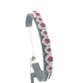 Red Coloured Cubic Zirconia Bracelet SB1003