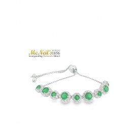 Green Coloured Cubic Zirconia Bracelet SB1002