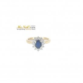 9ct Yellow Gold Oval Sapphire Ring DSR1745