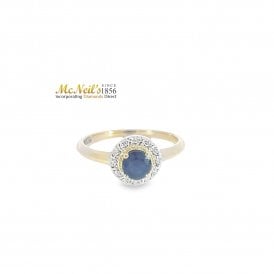 9ct Round Sapphire and Diamond Cluster Ring DSR1780