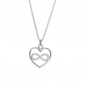 Unique & Co Infinity Heart Sterling Pendant with CZ MK-767