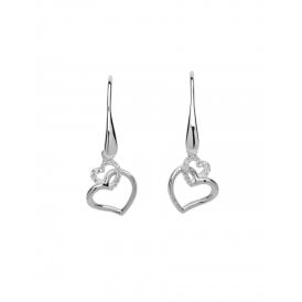 Unique & Co Ladies Sterling Silver Heart Earrings ME-612