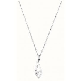 ChloBo Delicate Cube Heart Angel Wing Necklace Silver SNDC3238