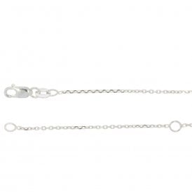 9ct White Gold 16-18" Fine Rolo Chain 70184