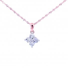 9ct Rose Gold Diamond Cluster Pendant 82511
