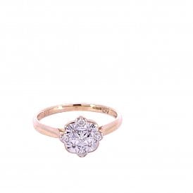 9 Stone Fancy Illusion Diamond Cluster Ring 82510