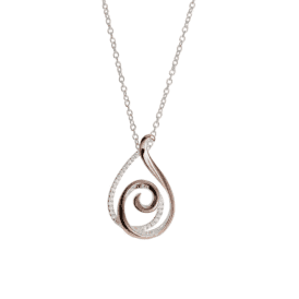 Unique & Co Teardrop Swirl Pendant with Chain MK-763