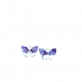 Lilac Stone Set Butterfly Stud Earrings