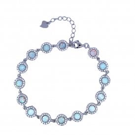 Round Opal & Cubic Zirconia Bracelet
