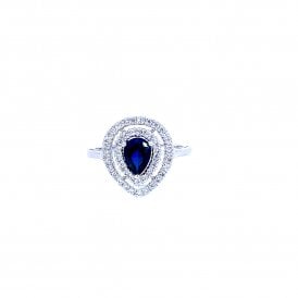 Cubic Zirconia Pear Cluster Ring