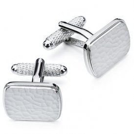 Silver Plated Hammered Cufflinks CK1117